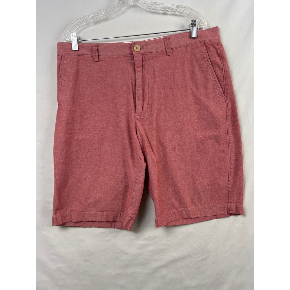 J.Crew Chino Shorts Mens 36 Red Oxford Cotton Flat Front Casual Preppy Golf